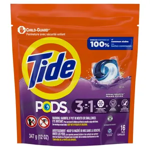 Tide PODS Liquid Laundry Detergent Packs, Spring Meadow Scent, 16 Count