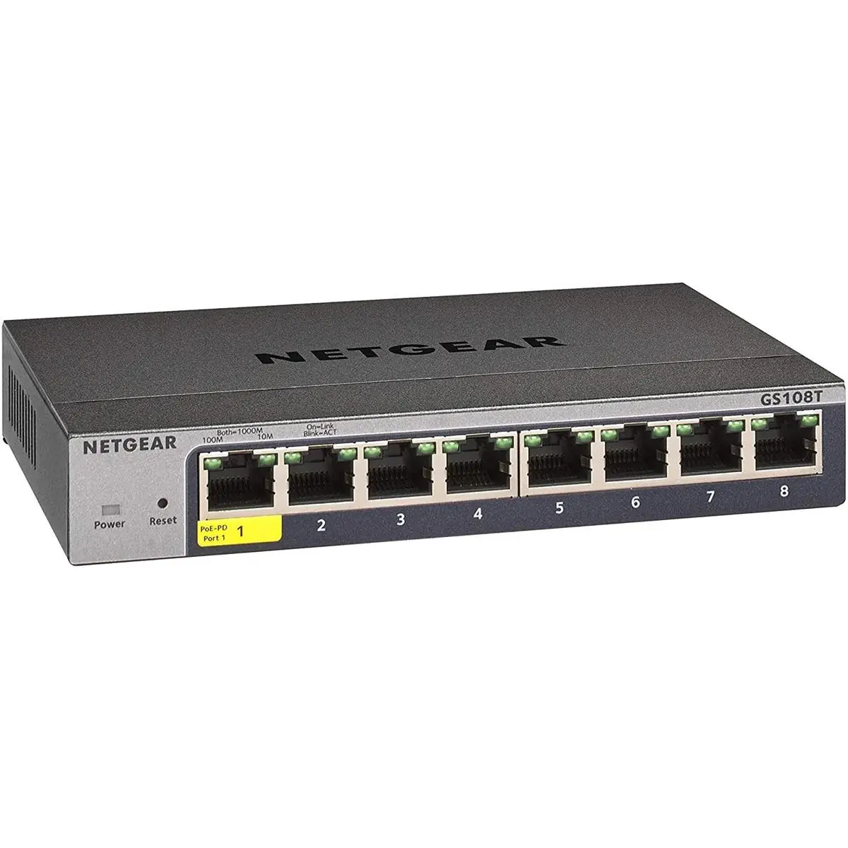 Netgear GS108Tv3 8-Port Gigabit Ethernet Smart Managed Pro Switch, Cloud-Managed Network Switch for Computers & Office Network Components, Managed Switch