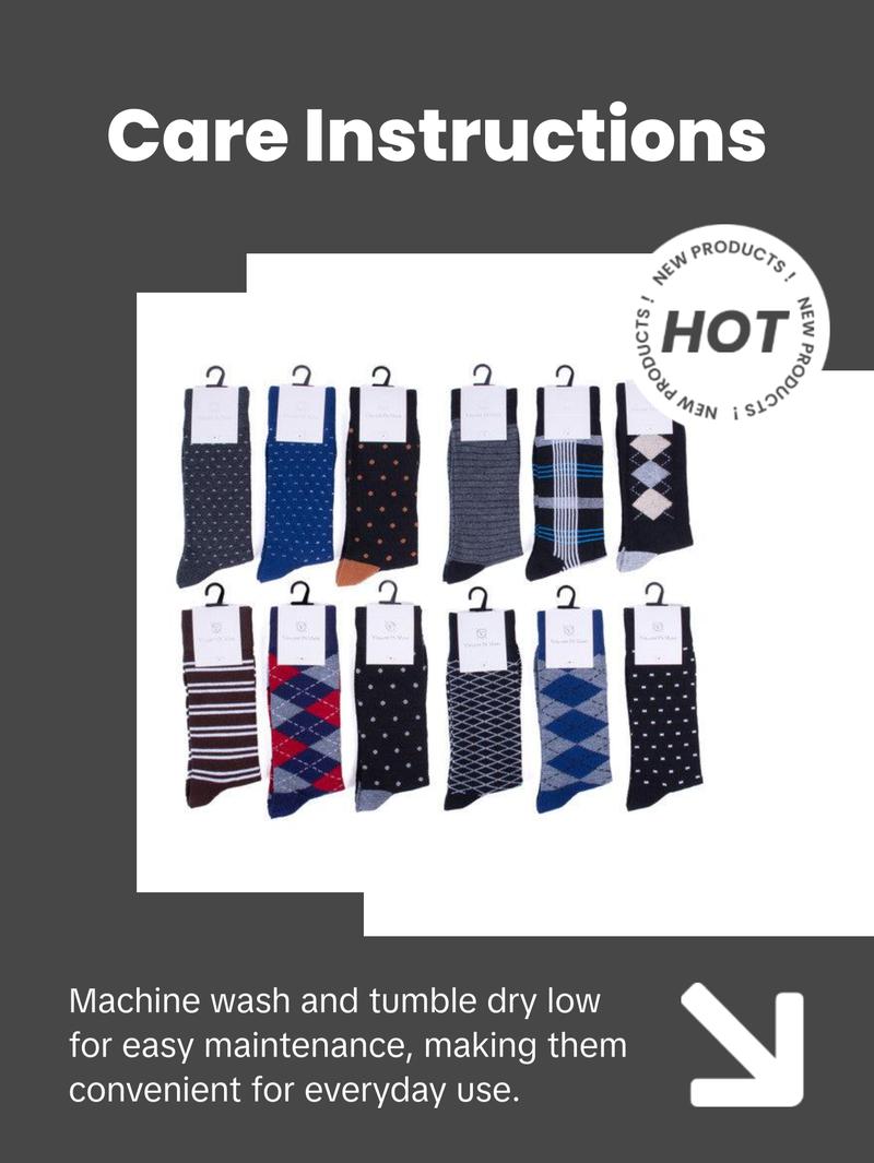 Vincent Di Mani Men’s 12-Pair Assorted Dress Socks – Modern Styles Pack