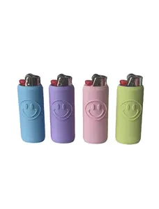 Smiley Face BIC Lighter Cover - Pastel Colors