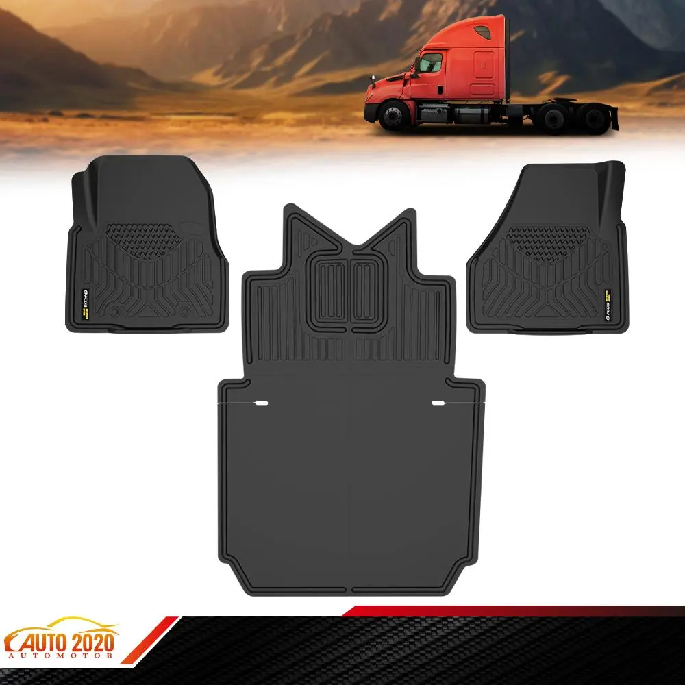 All Weather Grip TPE Floor Mat Liners, Floor Mats for Trucks, Fit for 18-25 Freightliner Cascadia 116-126, All Weather Grip Floor Mats