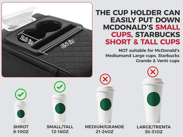 【FREESOO】Multifunctional PU Leather Car Armrest Box Mat with Central Elbow Heightening Pad Storage Box Cup Holder & Car Tissue Box Auto Interior Accessories