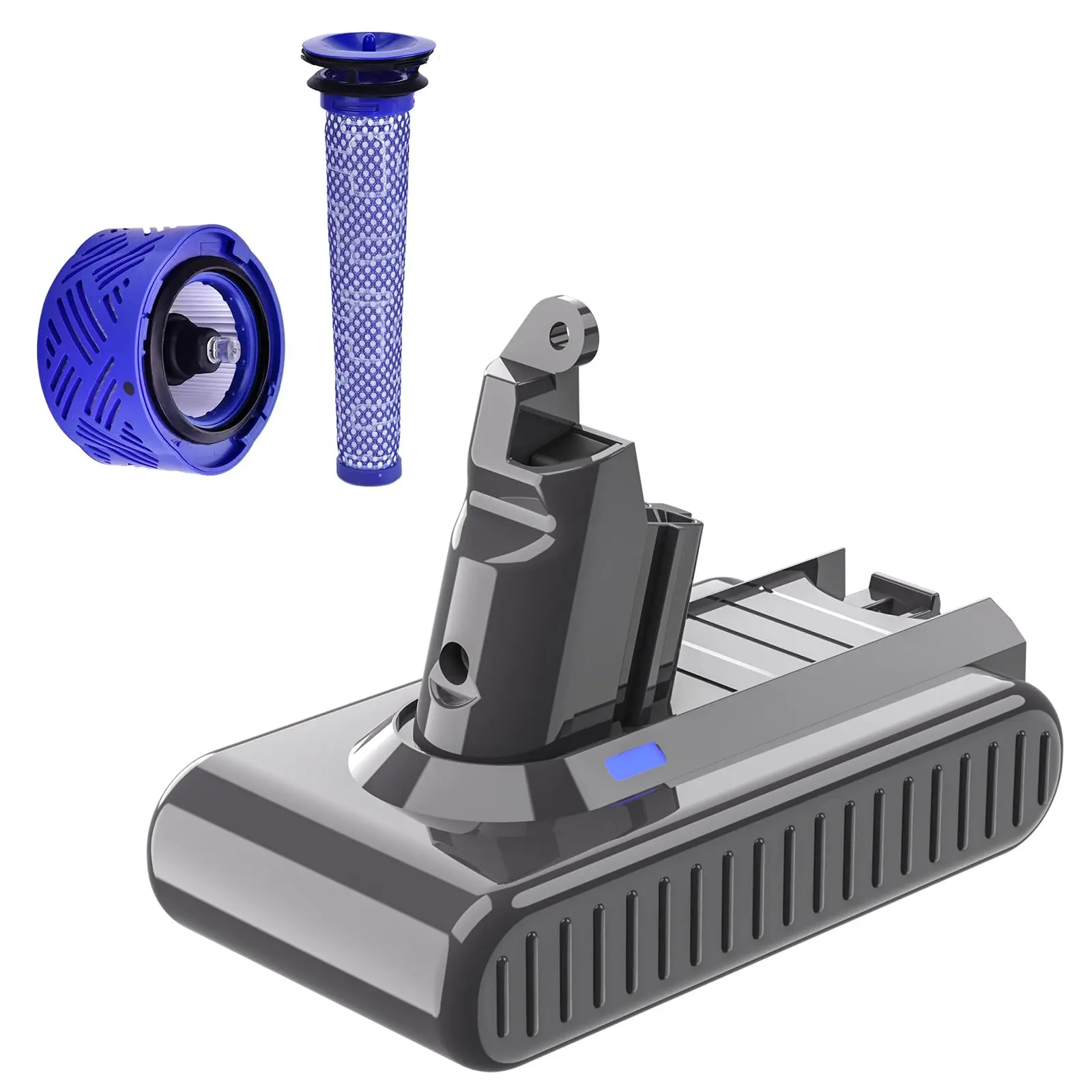 6.0Ah Replacement for Dyson V6 Battery 21.6V Compatible with vtc4 SV03 SV04 DC58 DC59 DC61 DC62 DC72 DC74 Animal 595 650 770 880 SV05 SV06 SV07 SV09 Handheld Vacuum Cleaner with Filters