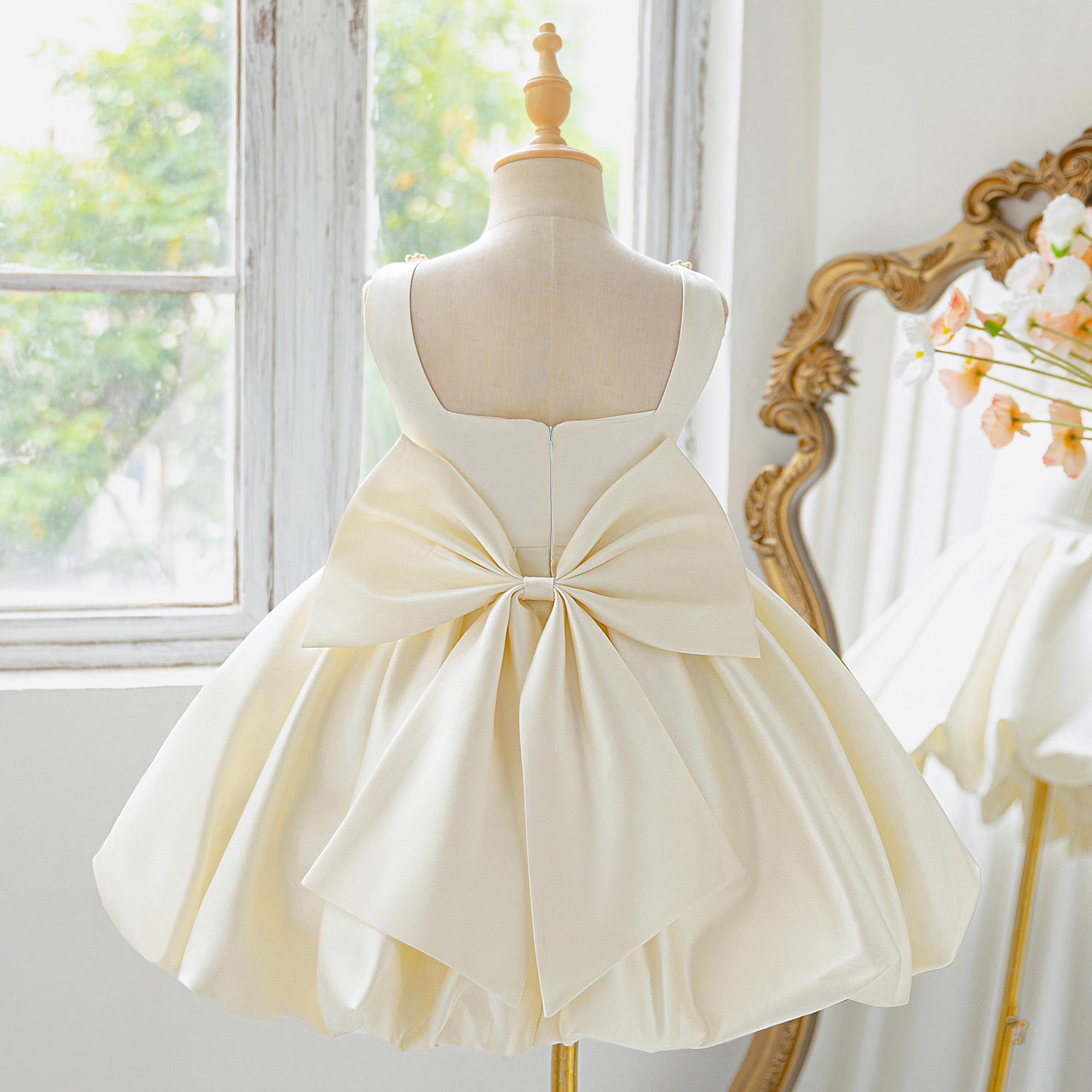 6030 Girls beautiful flower bud fashionable and popular dress Barbie pink popular dress skirt high-end elegant design pearl decoration