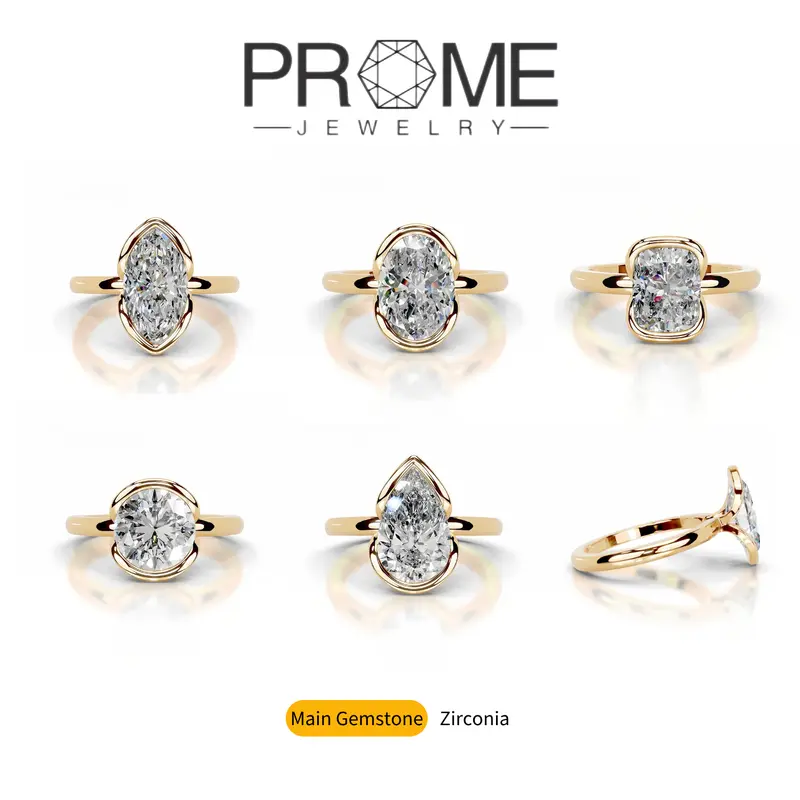 (CR023) Female Chic Modern Rectangle Geometric 5A Cubic Zirconia Rings - High-Quality Copper, Hypoallergenic, Tarnish Proof Jewelry, 3-5g, Sizes US5-9, Casual Daily Wear, Gift-Box Elegance