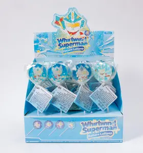 24Pcs Whirlwind Superman Lollipops | Strawberry Flavored Hero Treats for Boys Birthday Party Favors & Goodie Bags