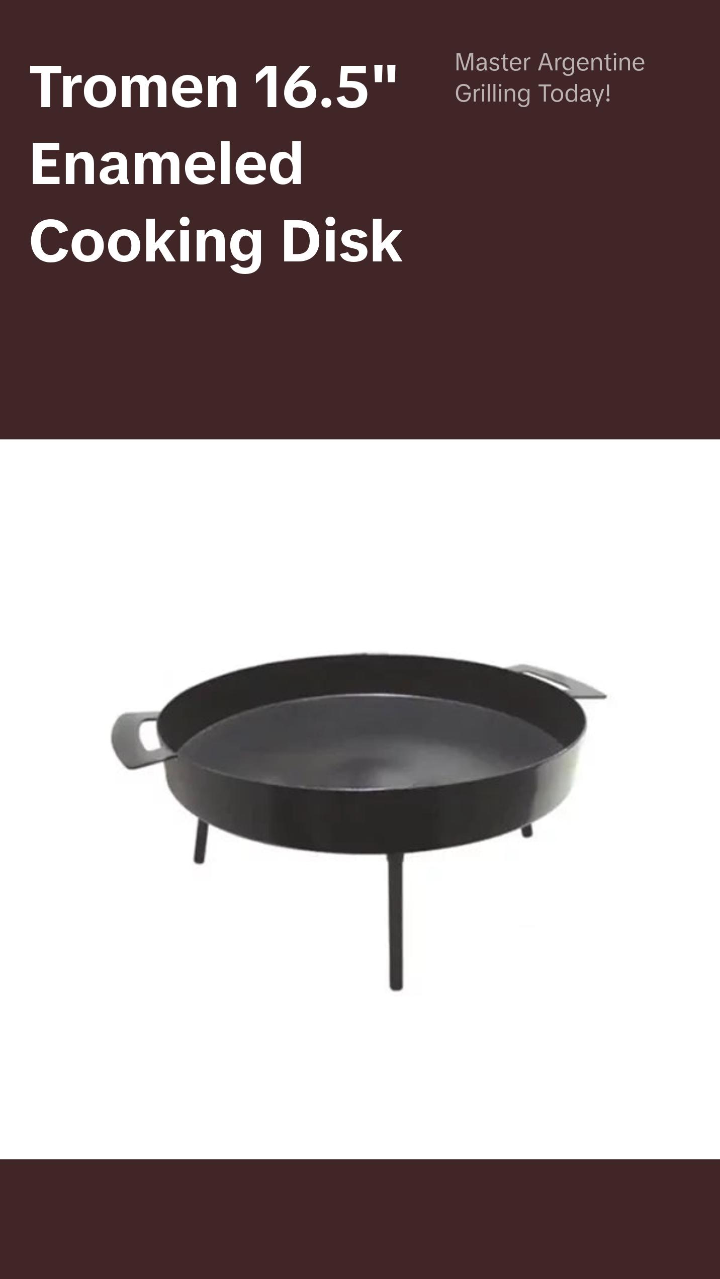 Tromen Argentine Enameled Cooking Disk 16.5" x 4"- Your Outdoor Culinary Masterpiece Grill Sturdy