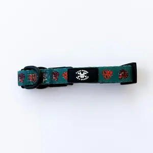 Valentine Traditional Tattoo Emerald Green Adjustable Tuff Bones Pet Supply Quick Release Cat Collar