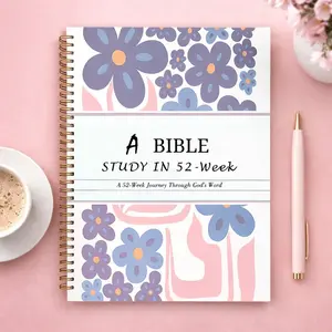 2026 New Edition -Bible in One Year, 52-Week Guided Bible Study, Daily Reading Plan, Bible Study Journal for Women and Men, Christian Gift, Faith Study Supplies