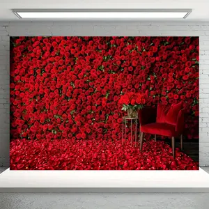 Red rose background cloth, suitable for photography, suitable for weddings, bridal parties, and as a photo booth prop. Can be used both indoors and outdoors. bedroom decor tapestry trippy room decor cheap bedroom decor bedroom decorations mens room decor