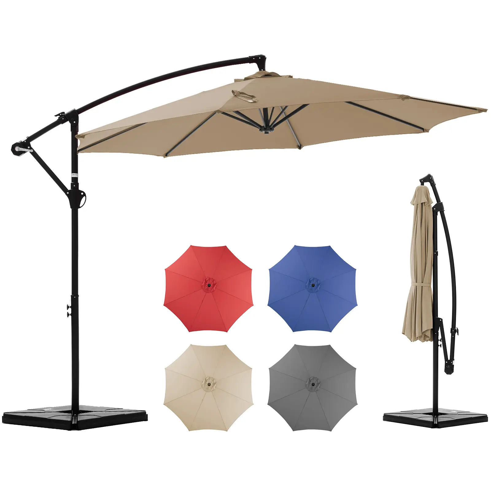 10ft Offset Outdoor Patio Umbrella, Easy Tilt & Crank, Adjustable Polyester Shade for Garden, Backyard, Poolside,summerwins,outdoorfurnitureset,home decor,camping essentials
