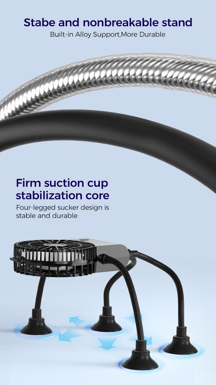 Portable handheld creative fan robot statue, compact portable rechargeable desk fan robot figurine with suction cups and mobile phone holder integrated into one, suitable for offices and cars, black personal fan robot figurine