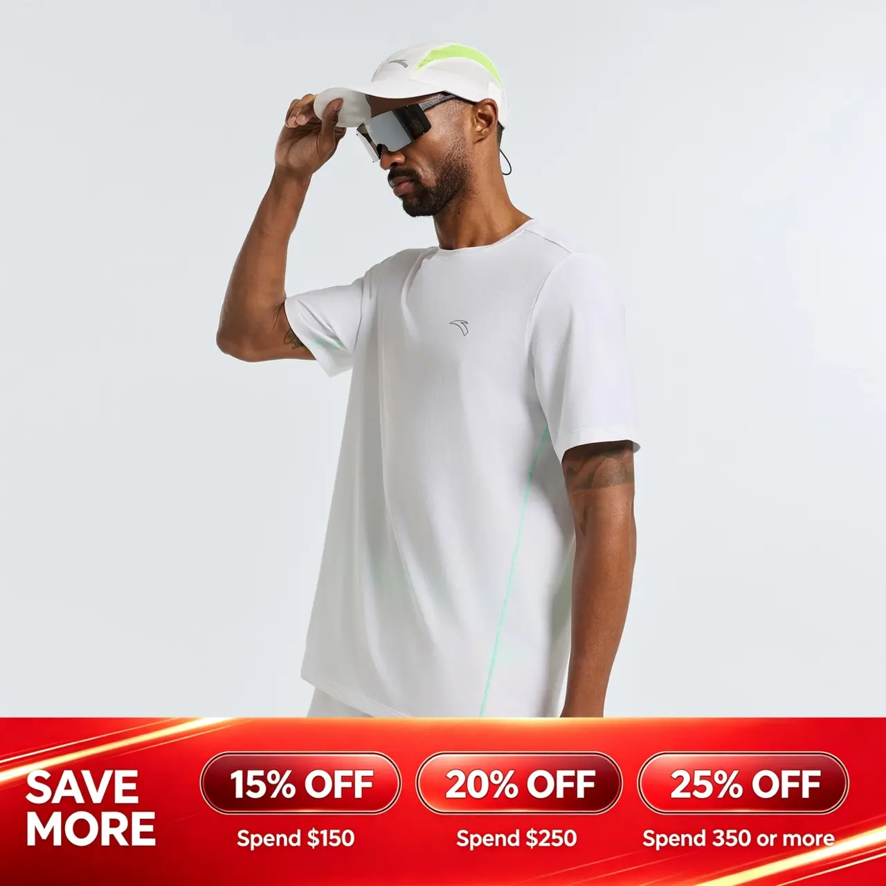 [Back to School] Men's ANTA Run Short-Sleeve Tee Quick Drying Top Colorful  Minimalistic Activewear Athletic Shirt BTS