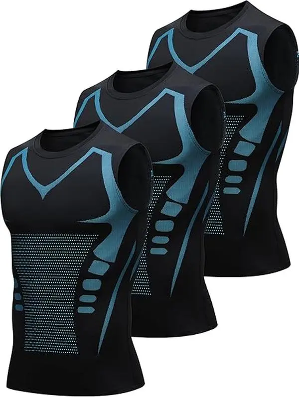 3 Pack Men's Solid Color Sleeveless Moisture-Wicking Tank Tops Sports Vests Compression Shirts for Fitness Workouts Athletic Design Sweat-Wicking Fabric