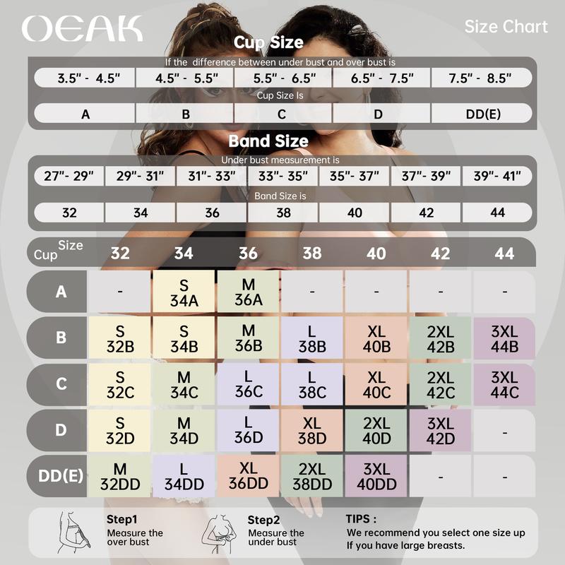 OEAK Deep V Seamless Bras for Women Comfortable Push Up Bra No Underwire Jelly Bra