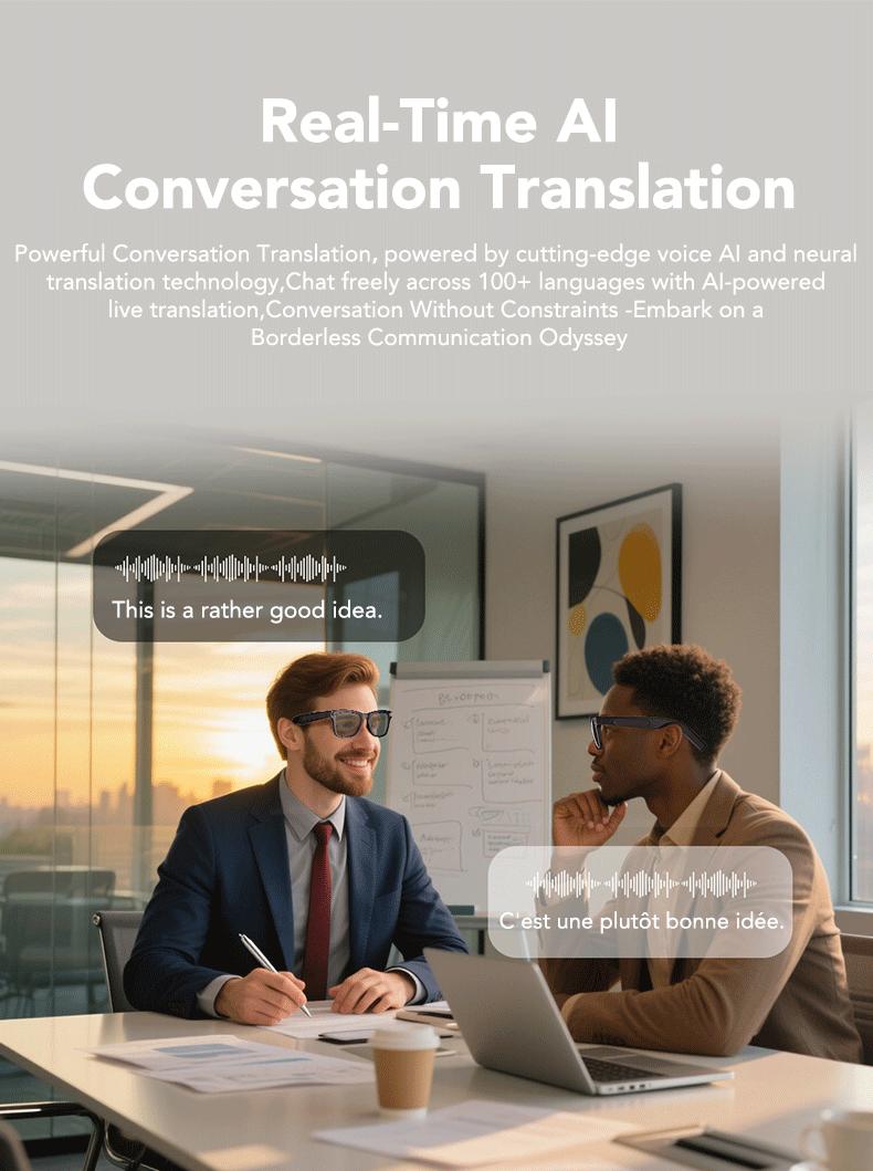 Smart AI Camera Glasses with 8MP Photochromic Lenses ,Button Touch Adjustment for Travel Outdoor Adventures Hands-Free Photography 160+Languages Real-Time Translation Bluetooth Wireless Wearable Video Recording UV Protection ,Black Friday & Cyber Monday