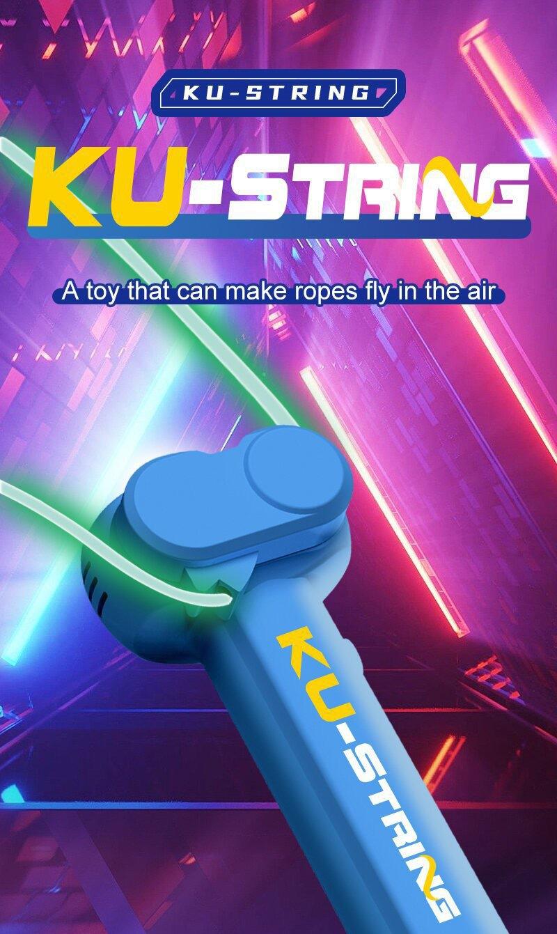 Electric Levitation Rope Launcher - USB Charging, Stress Relief & Imagination Toy for All Ages. Glowing Cords, Easy Launch Button, Great Gift