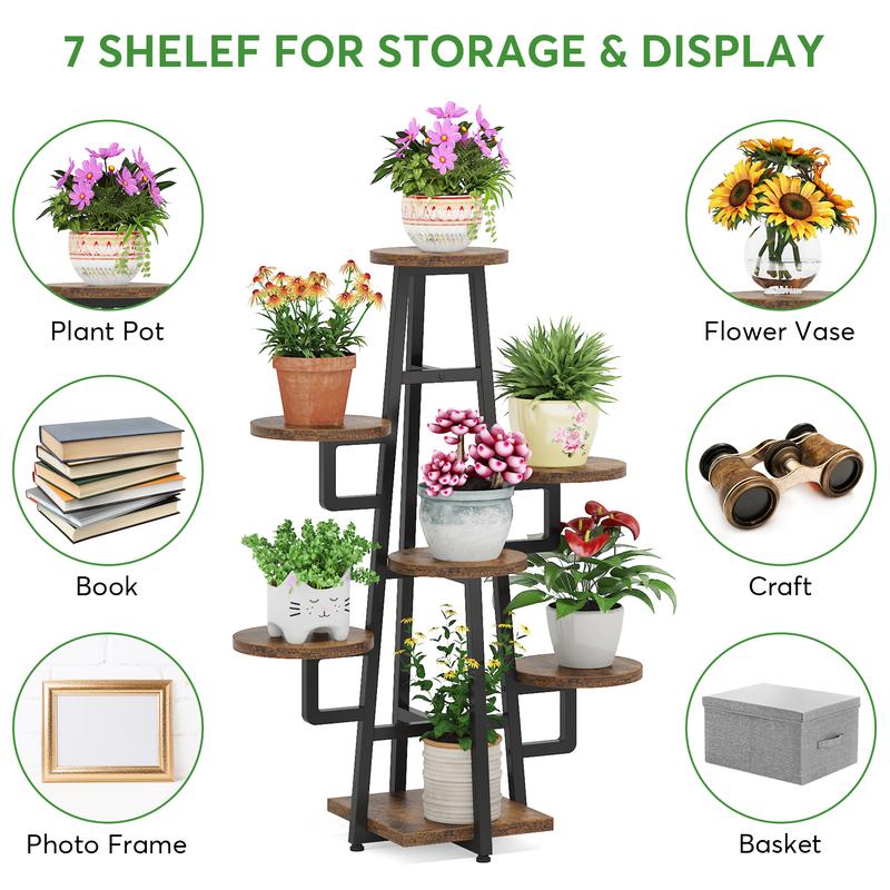 Tribesigns 7 Tier Plant Stand Indoor Tall Plant Shelf for Multiple Plants Organiser Flower Rack Tribesigns 7 Tier Plant Stand Indoor Tall Plant Shelf for Multiple Plants Organiser Flower Rack