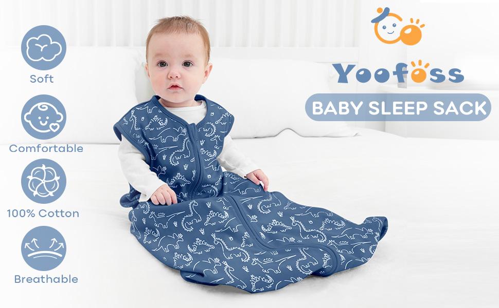 Yoofoss Baby Sleep Sack 0-24 Months Baby Wearable Blanket 100% Cotton 2-Way Zipper TOG 0.5 Toddler Sleeping Sack Lightweight