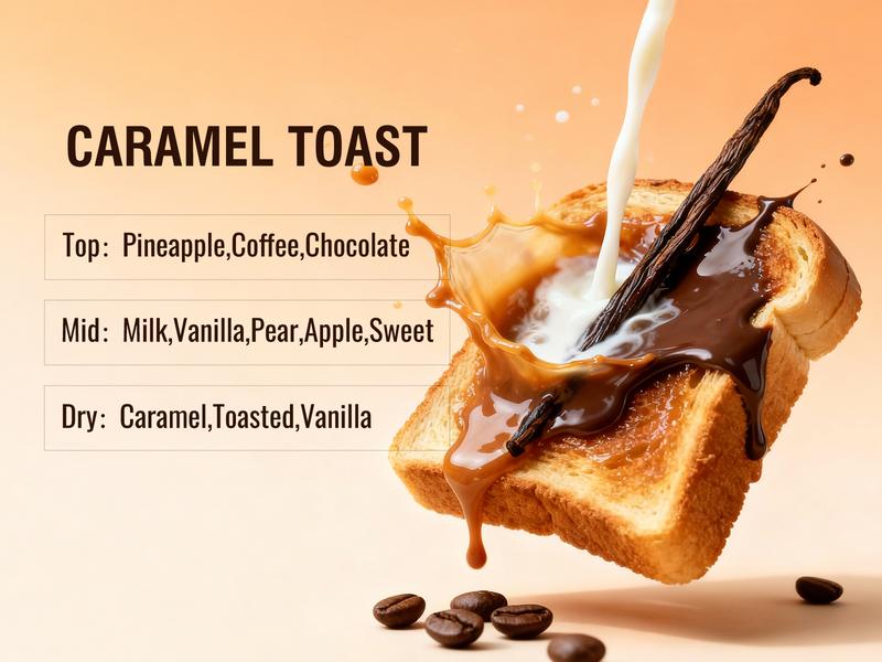 Sttes Caramel Toast Eau de Parfum, Warm Gourmand Fragrance with Vanilla, Coffee, Chocolate Notes, 100ml