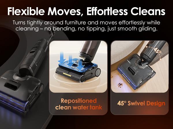 Tineco Floor One S7 Stretch Steam Cordless Wet Dry Vacuum Steam Mop All-in-One, 320℉ HyperSteam, 180° Lay-Flat, Anti-Tangle Design, FlashDry Self-Cleaning, Up to 75 Min Runtime