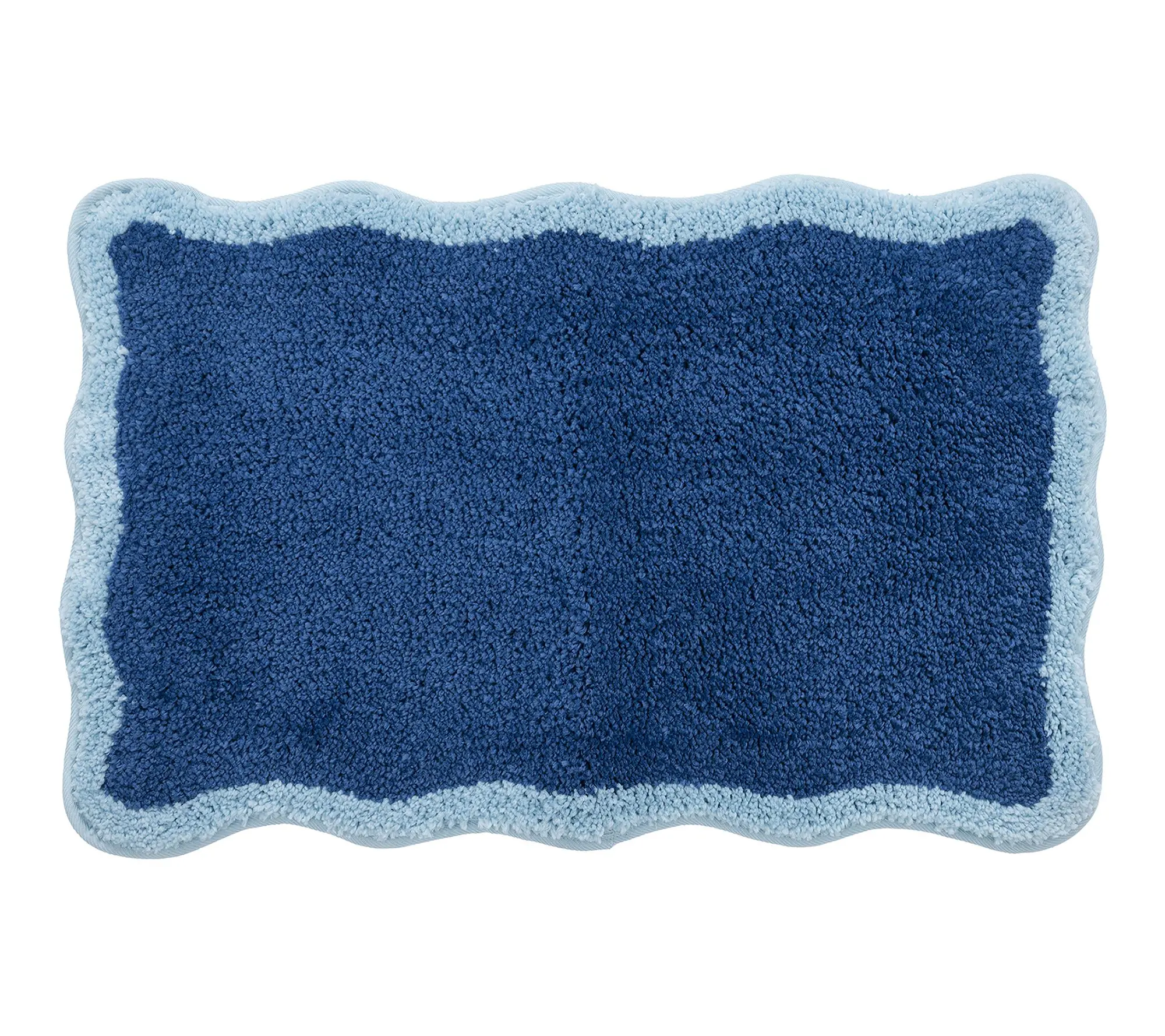 VCNY Home Blue Scalloped Tufted Bath Rug, 18" x 27"