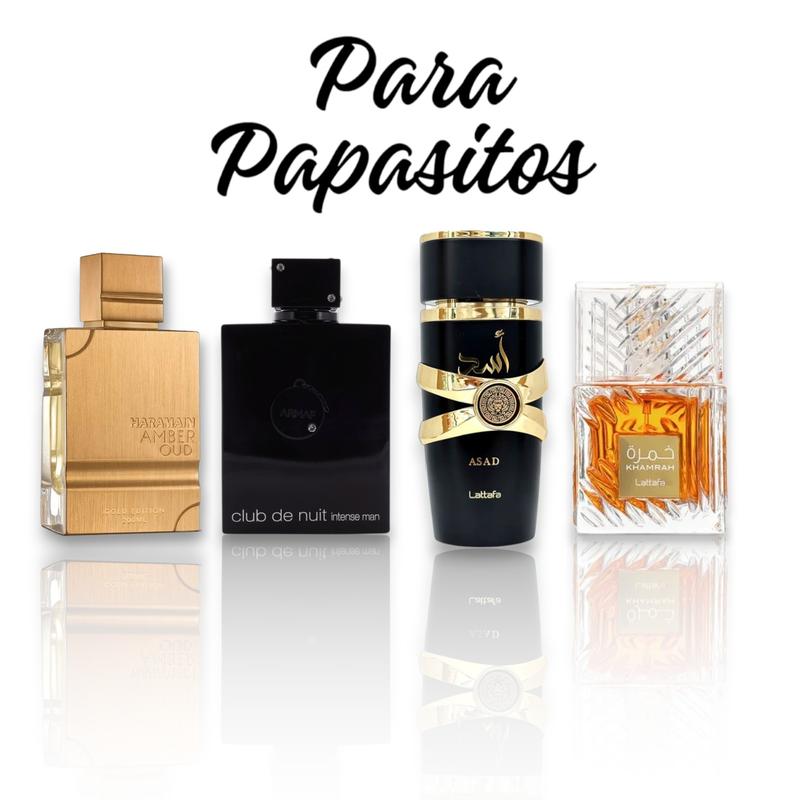 Para Papasitos | Al Haramain Amber Oud Gold - Asad - Khamrah - Club De Nuit Intense Man | 100 ML - 3.4 oz | Eau De Parfum | Vanilla - Woody & Citrus Notes