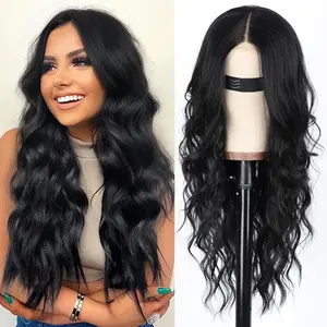 DealsForYouDays AISI HAIR Black Wig for Women, Long Wavy Lace Hairline Middle Part Synthetic Heat Resistant Wig for Daily Party-26 Inch Lace Frontal Wigs Pre Cut Wig No Glue Wig Glueless Beginner Wig