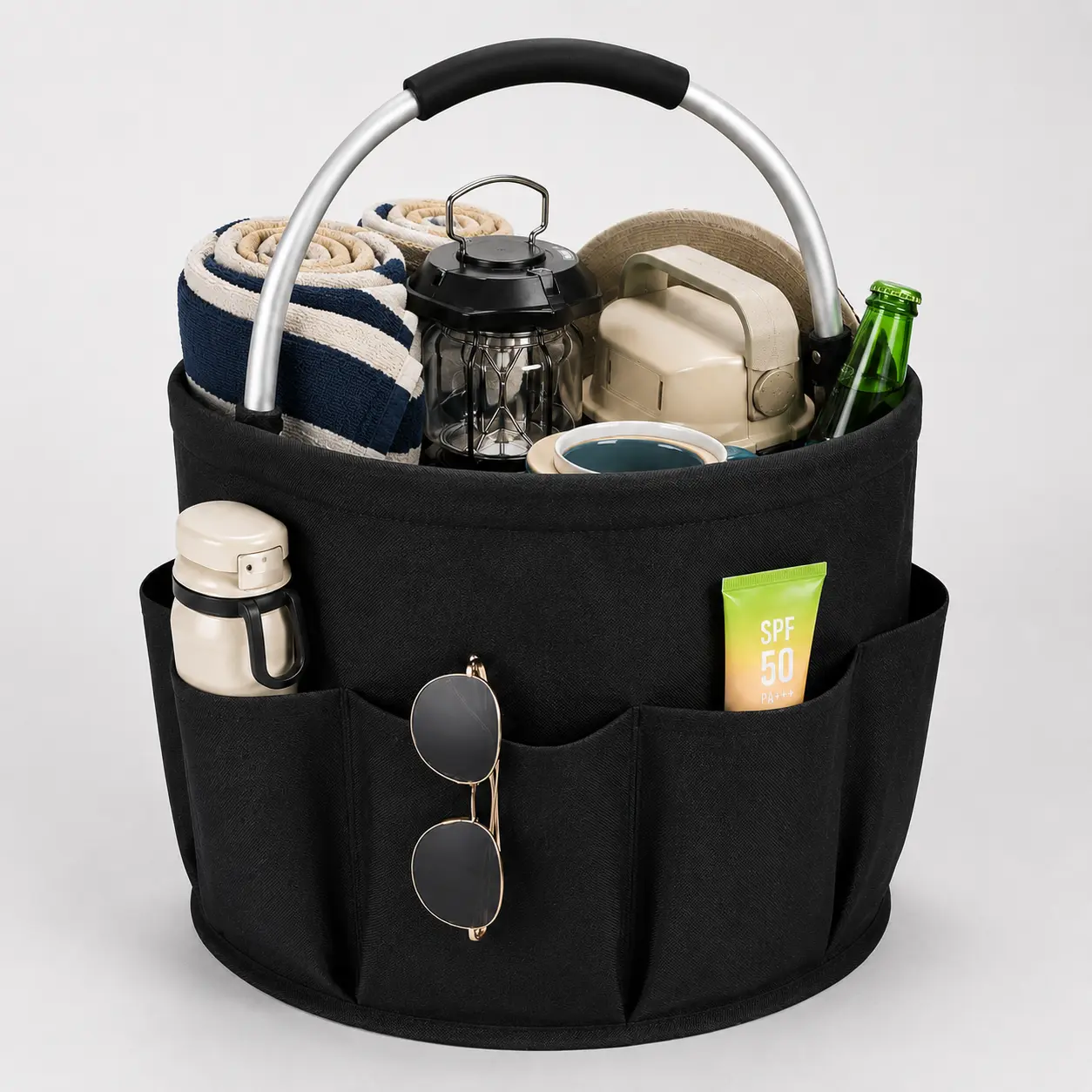 Compact Plain Lightweight Foldable Handheld Tool Basket - Multifunctional Portable Baskets & Hampers for Camping, Hiking / Light Outdoor - Baby Supplies Home Clutter Solution #TikTokMadeMeBuyIt, Collapsible, Beach, Picnics, Clutter-Free Solution