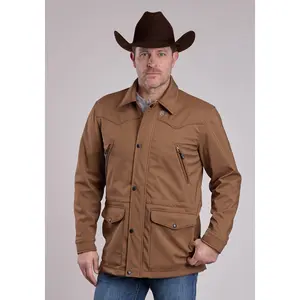 Mens Jacket Zipper Ripstop Tobacco - Barn Coat Western Jacket