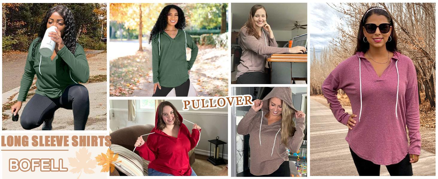 WIHOLL FASHION Womens Fashion Tops Hoodies for Women Pullover Oversized Sweatshirts Long SLeeve Shirts Loose Fit