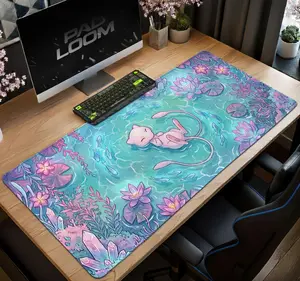 PKM Mew Crystal Pond Mouse Pad Cute Gaming Desk Mat Anime Mat