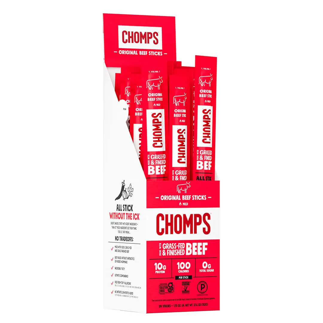 Chomps Original Beef Stick, Grass-Fed and Finished Chomps Original Beef Stick, Grass-Fed and Finished