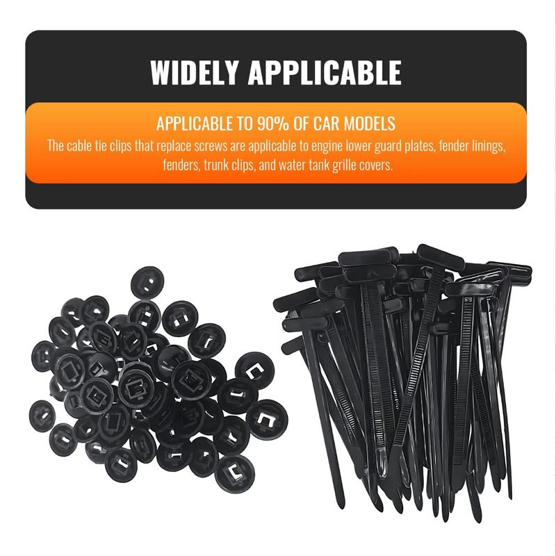 100Pcs Nylon Universal Cable Tie Buckle, HeavyDuty Self-Locking Nylon Zip Ties Holder, Multipurpose Plastic Cable Ties Tool for Car DailyRepair Wire