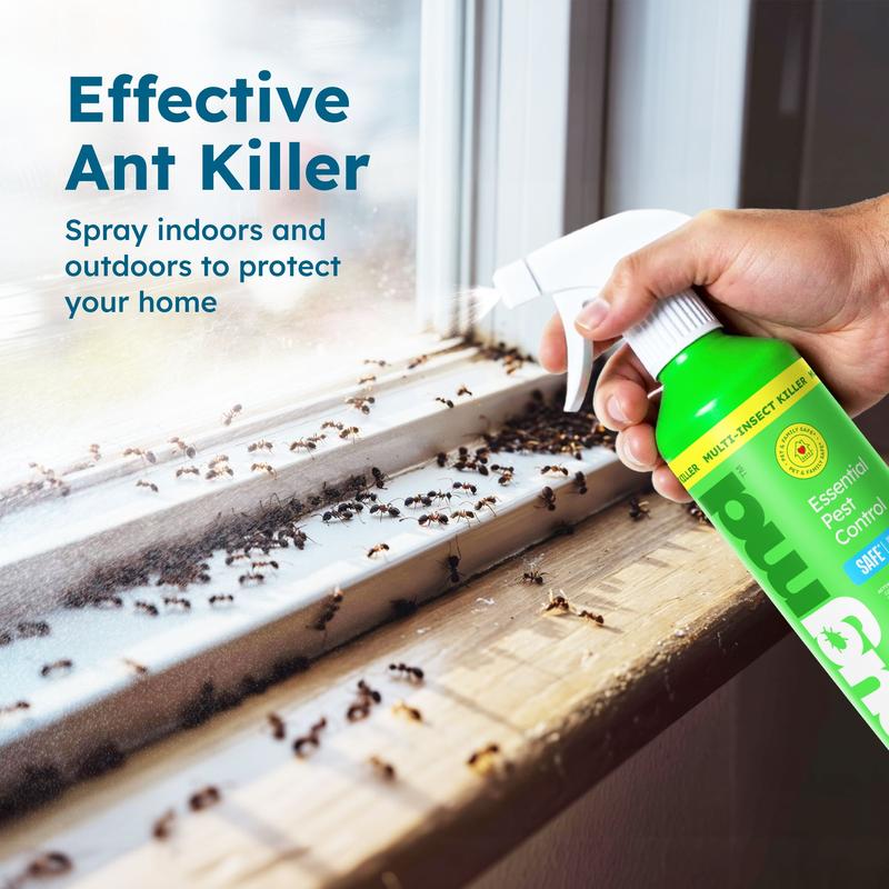 BugMD Plant-Powered Pest Control Bundle – Starter Kit, 4x Concentrates + Blaster, 30 oz Refill – Ant, Roach, Flea, Spider & Insect Killer for Home – Natural Essential Oil Formula