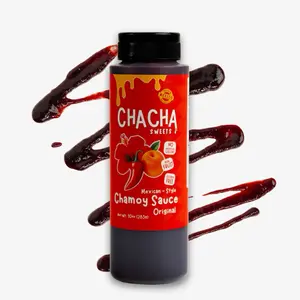 Chamoy Sauce for fruit, drinks, snacks & candy - Mexican style & Natural - Made with Real Fruit, Chili Peppers & Hibiscus Flower - Viral