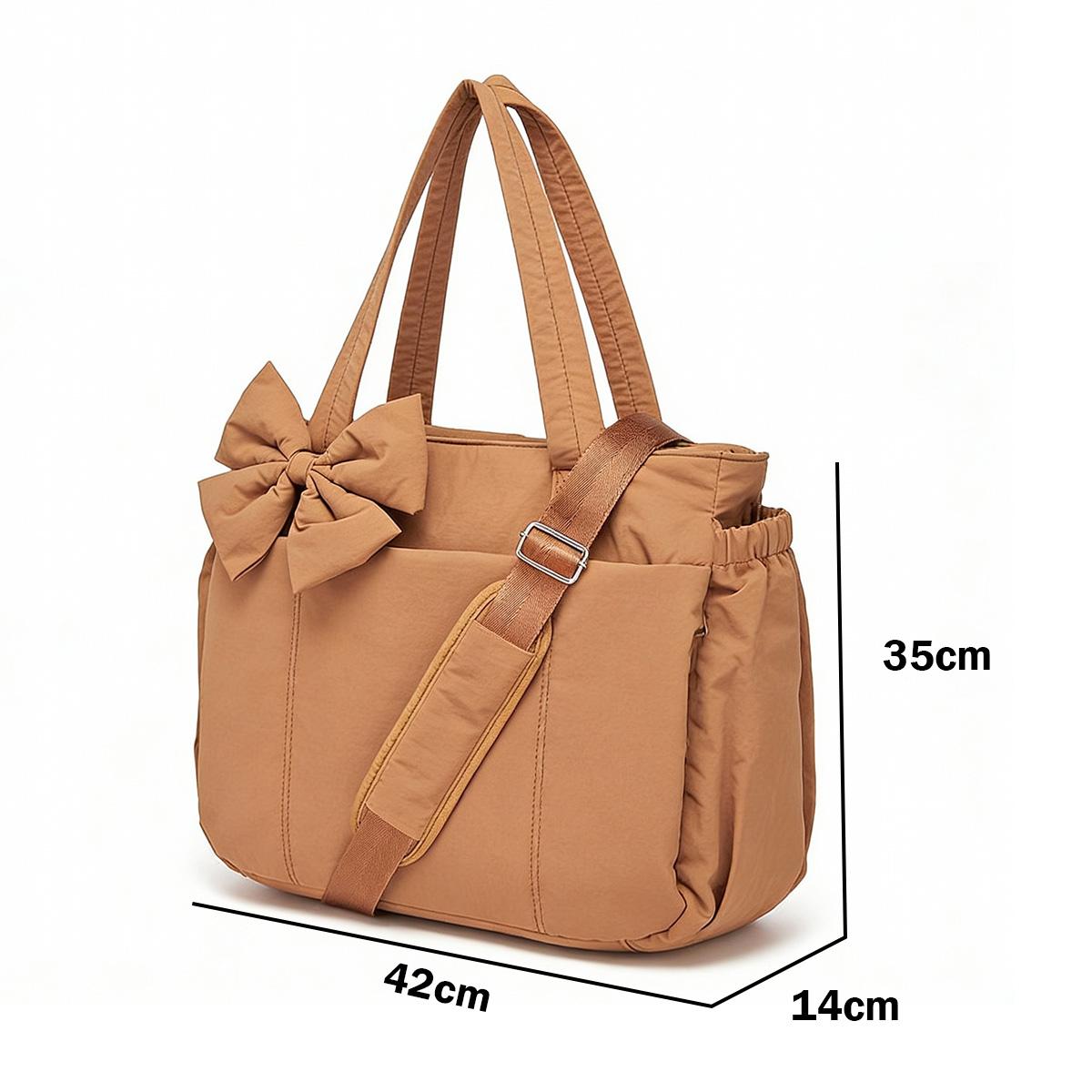 Crush Bow Tote Bag for Women Laptop Friendly Lightweight Puffy Handbag with Removable Bow & Multiple Compartments for Travel Work Beach Gym Crush Bow Tote Bag for Women Laptop Friendly Lightweight Puffy Handbag with Removable Bow & Multiple Compartments for Travel Work Beach Gym