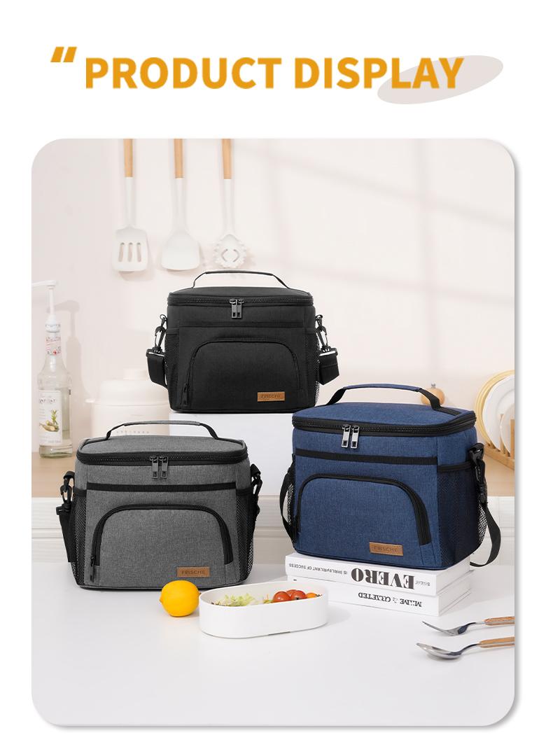 Insulated Lunch Bag for Women Men Reusable Lunch Box for Office Picnic Hiking Beach Leakproof Cooler Tote Bag Organizer with Adjustable Shoulder Strap for Adults