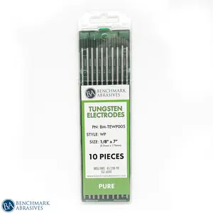Pure Tungsten Electrode (Green, WP) - 10 Pack