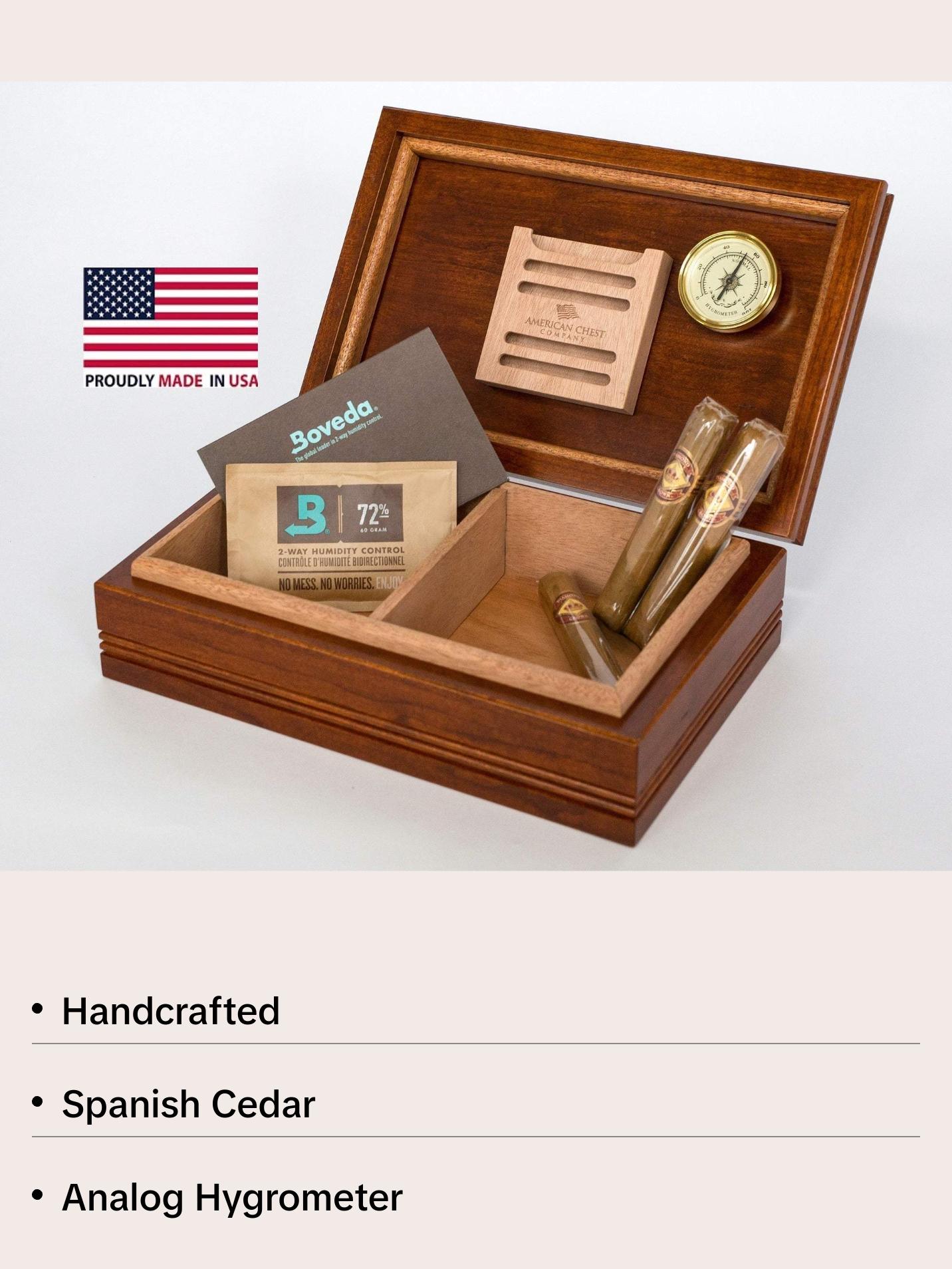 #H50C Amish Woodtop 50 Count Cigar Humidor, Made in USA