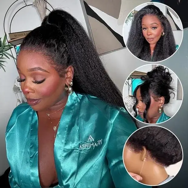 Glueless Newborn Hairline Invisi Strap 360 Skin Lace Frontal Kinky Straight Wig Pre-Everything Natural Look Human Hair Wig#summerwins Glueless Newborn Hairline Invisi Strap 360 Skin Lace Frontal Kinky Straight Wig Pre-Everything Natural Look Human Hair Wig#summerwins