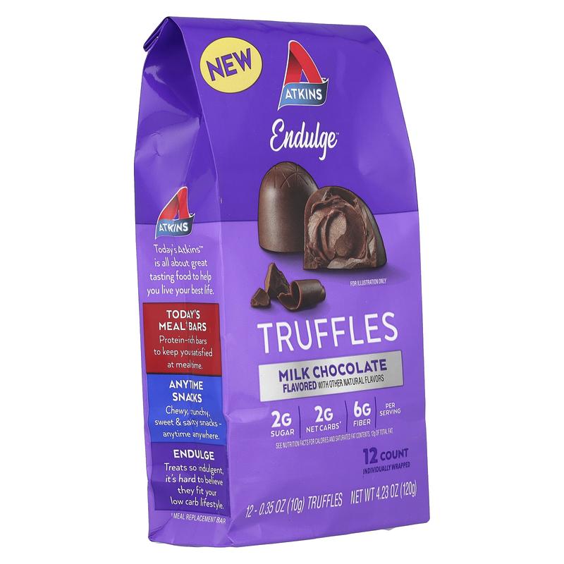 Atkins Endulge™, Truffles, Milk Chocolate, 12 Count, 0.35 oz (10 g) Each