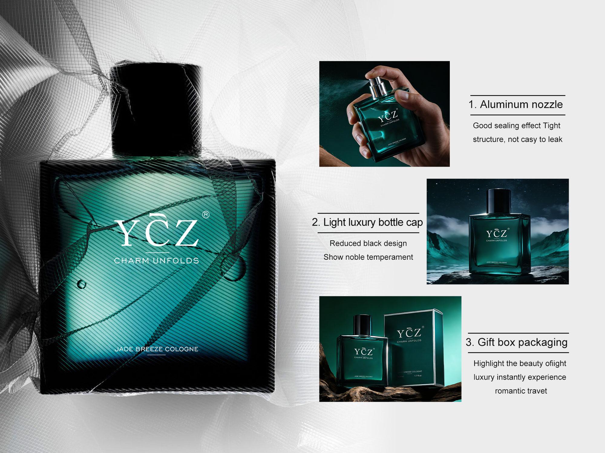 【New Arrival】YCZ Jade Breeze Cologne Eau De Parfum Unisex 50ml Ocean Fresh Scent Premium Aromatic Woody Fragrance with Bergamot Coconut Amber for Him & Her Bold Arabian Perfume Luxurious Gift