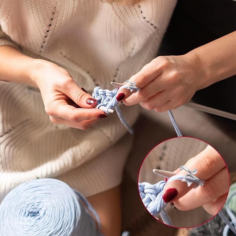 Multifunction Crochet Ring Adjustable Cat Design Yarn Guide Knitting Loop 2PCS with Box