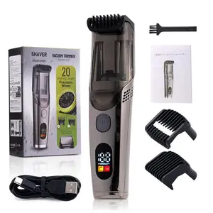 [TikTokShopSale] Vacuum Beard Shaver for Men, Built-in Vacuum Trimmer for Mustache, Sideburns, Facial Hair, Rechargeable, IPX6 Waterproof, 2 Comb, Comfort face 2in1 Electric Razor rechargeable men 2026 ornament,valentine's gift for bf