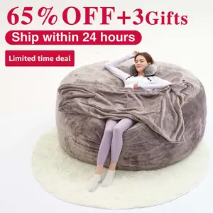 3FT/4FT bean bag Lazy sofa beanbag Chair USA Ship Free High-Rebound Memory Foam Furniture Soft flannel fabric