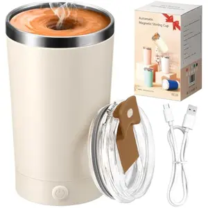 Self Stirring Coffee Mug With Lid Electric High Speed Self Stirring Mug 400ml Rechargeable Detachable Stainless Steel Self Stirring Cup for Coffee, Milk