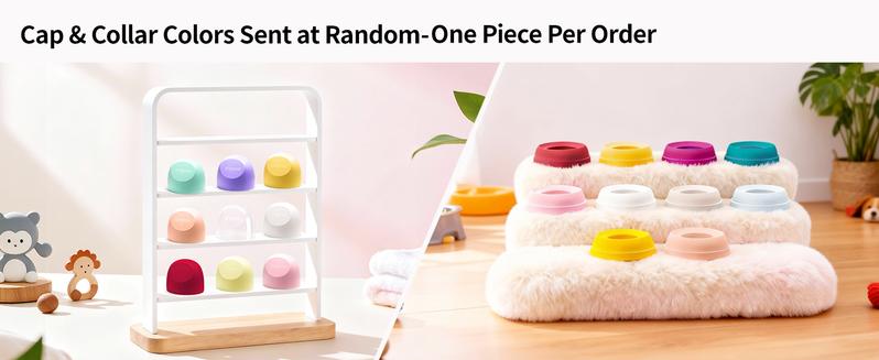 Pigeon Wide-Neck Baby Bottle Replacement Cap - Random Color Shipment (1 Pack), BPA-Free Food-Grade Plastic, Leak-Proof & Durable, 9 Vibrant Colors (No Color Selection)