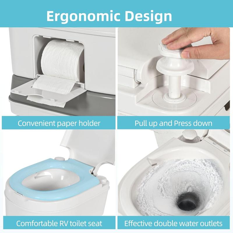 YITAMOTOR 6.34 Gallon Portable RV Toilet Camping Porta Potty with Paper Collection Handle Pump Leak-Proof for RV Travel Boat Trips Outdoors