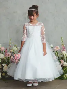 3/4 Sleeves Lace First Communion Gown 5881